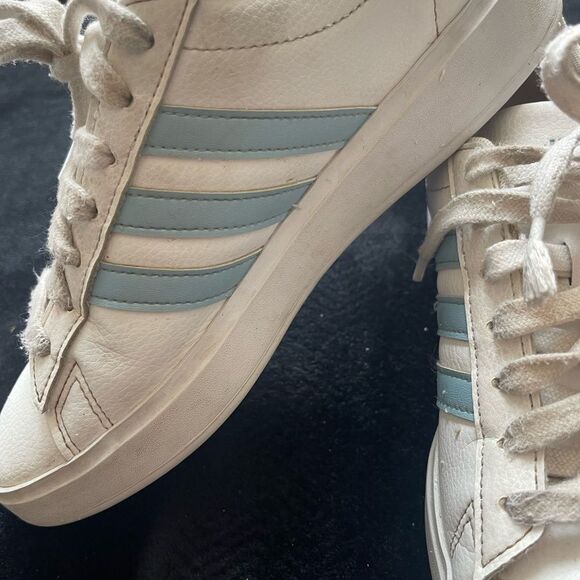 Adidas Grand Court 2.0 white and blue leather sneakers, size 6 1/2 - Picture 4 of 13